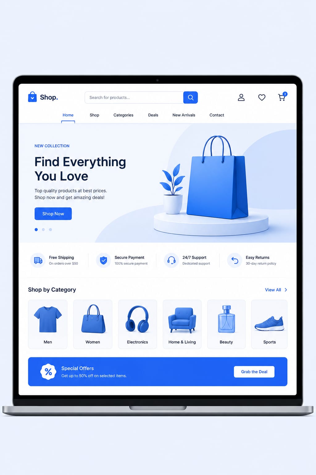 Shopping , e-commerce, wesite design